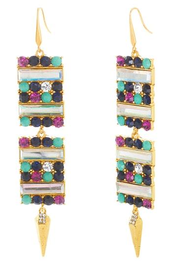 Women's Steve Madden Lead Crystal Rectangle Drop Earrings