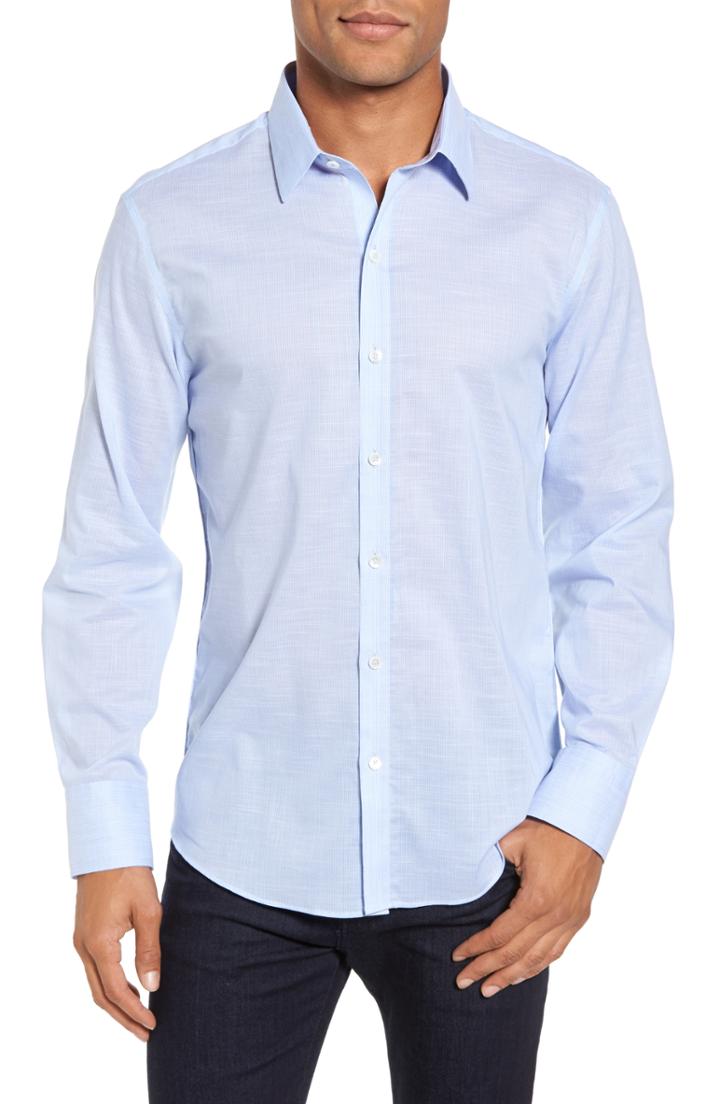 Men's Zachary Prell Ridley Slim Fit Texture Sport Shirt