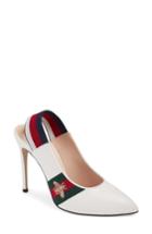 Women's Gucci Sylvie Bee Slingback Pump Us / 34eu - White