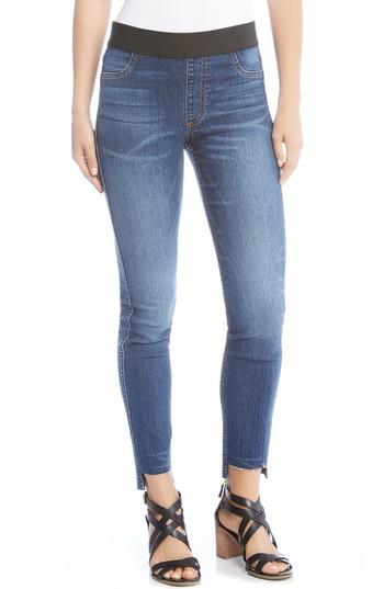 Women's Karen Kane Step Hem Denim Leggings - Blue