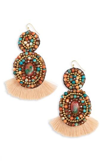 Women's Panacea Rope Stone Fringe Earrings
