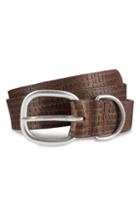 Men's Allen Edmonds Croco Print Leather Belt - Natural