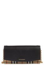 Women's Burberry Henley Leather Wallet On A Chain - Black