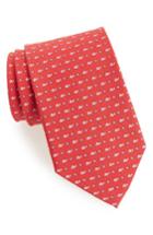 Men's Salvatore Ferragamo Print Silk Tie, Size - Red