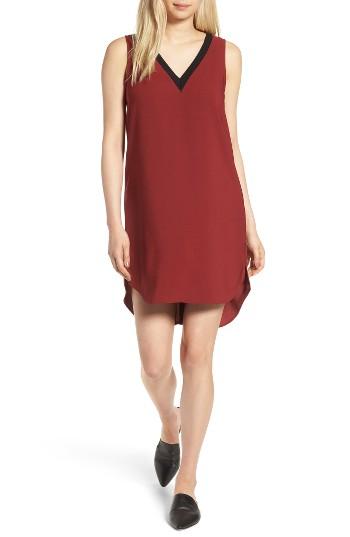 Women's Trouve Rib Detail Shift Dress - Red