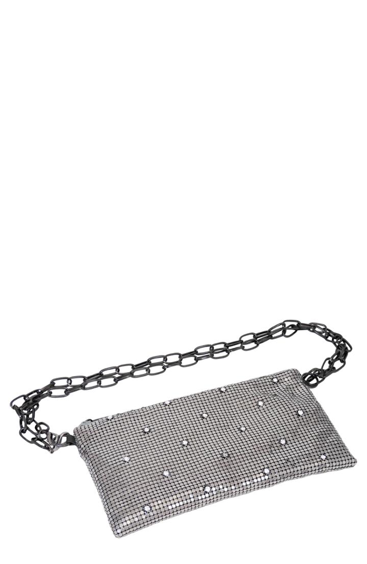 Whiting & Davis Crystal Belt Bag - Grey