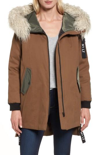 Women's Nvlt Stretch Cotton Twill Parka - Beige