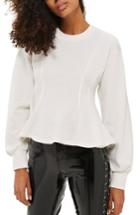 Women's Topshop Corset Seam Sweatshirt Us (fits Like 2-4) - Ivory