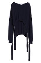 Women's Stella Mccartney Gathered Cashmere & Wool Sweater Us / 40 It - Black
