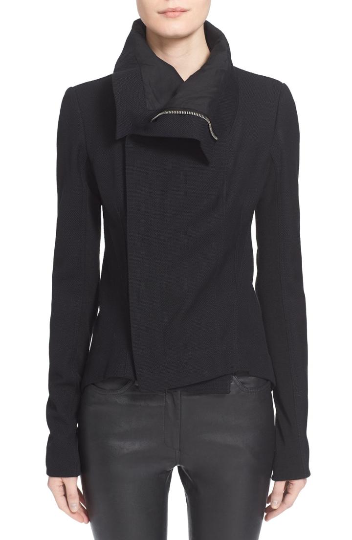 Women's Rick Owens 'naska' Pique Cotton Jacket Us / 38 It - Black