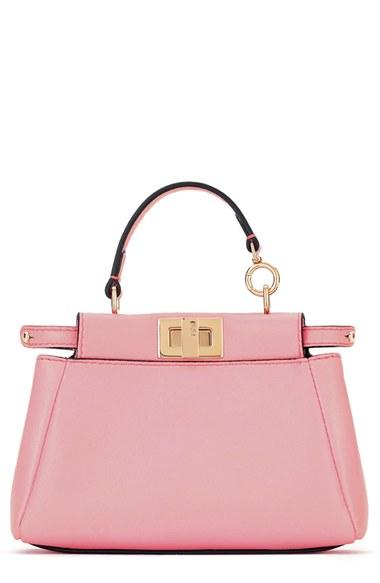 Fendi 'micro Peekaboo' Nappa Leather Bag - Pink