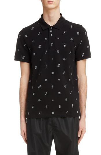 Men's Givenchy Logo Embroidered Polo - Black