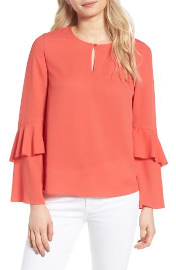 Women's Cooper & Ella Agatha Ruffle Blouse, Size - Orange
