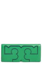 Tory Burch Serif Leather Clutch - Green