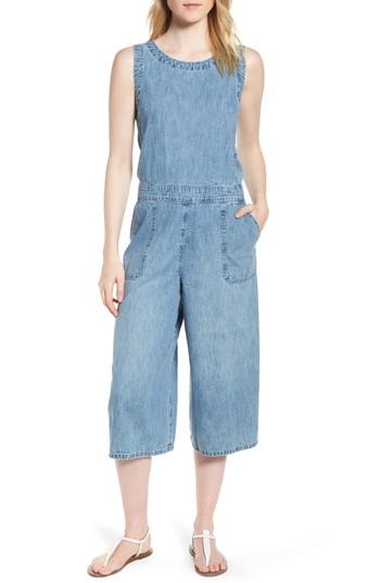 Women's Lucky Brand Denim Crop Jumpsuit - Blue