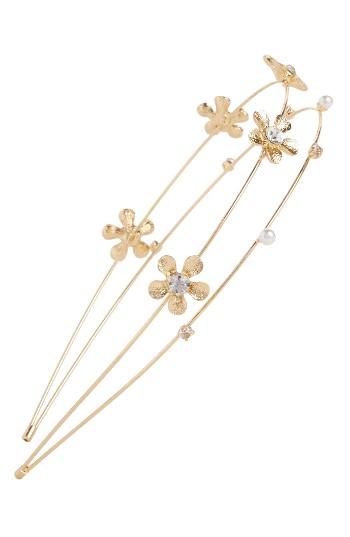 Cara Daisy Double Headband, Size - Metallic
