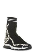 Women's Fendi Rockoko Pearland Embellished Sock Sneaker .5us / 36eu - Black