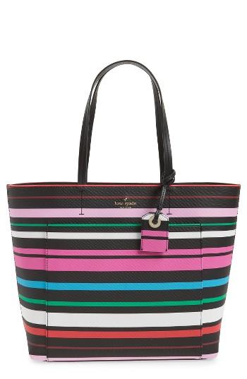 Kate Spade New York Harding Street Stripe Riley Tote - Black