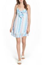 Women's Lush Tie Front Babydoll Dress - Blue