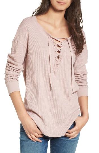 Women's Splendid Lace-up Thermal Shirt