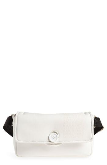 Maison Margiela Button Flap Leather Bum Bag - White