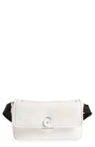 Maison Margiela Button Flap Leather Bum Bag - White