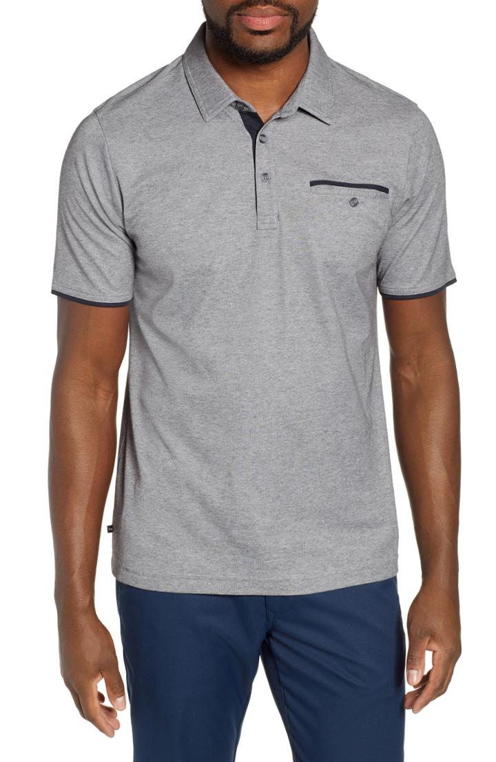 Men's Travis Mathew Pique Pocket Polo - Grey