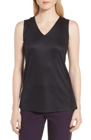 Women's Boss Ellita Lace Trim Top - Blue