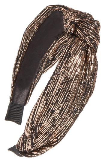 Berry Golden Knotted Headband, Size - Metallic