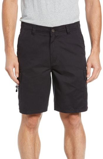 Men's Quiksilver Waterman Collection Maldive Fit Cargo Shorts, Size 30 - Black