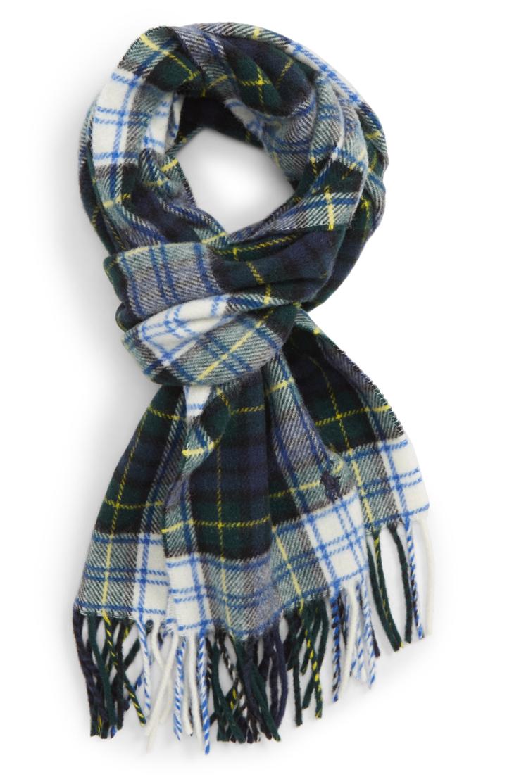 Men's Polo Ralph Lauren Classic Tartan Wool Scarf, Size - Ivory