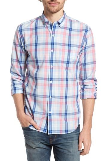 Men's Bonobos Summerweight Slim Fit Plaid Sport Shirt R - Pink