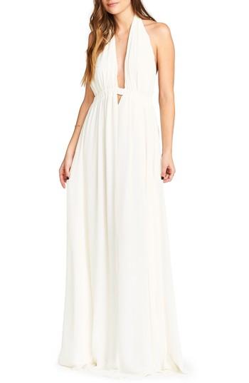Women's Show Me Your Mumu Luna Halter Gown - Beige