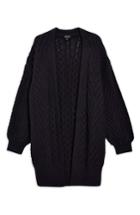 Women's Topshop Long Open Front Cardi Us (fits Like 0-2) - Blue