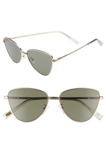 Women's Le Specs Echo 56mm Butterfly Sunglasses - Matte Gold