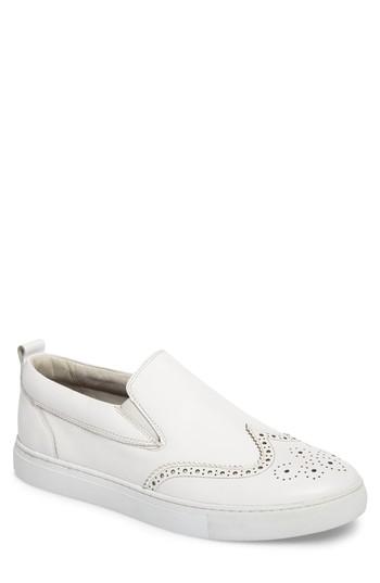 Men's Zanzara Ali Wingtip Slip-on Sneaker M - White