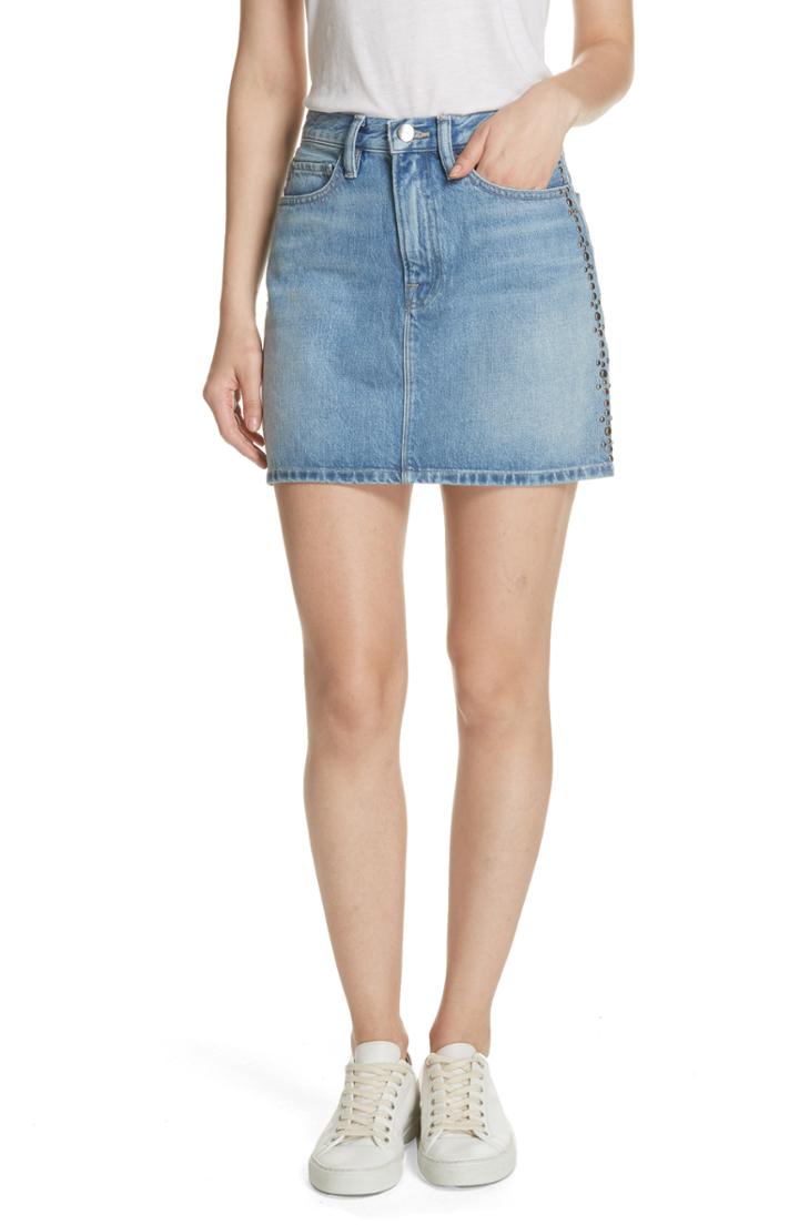 Women's Frame Le Studded Denim Miniskirt