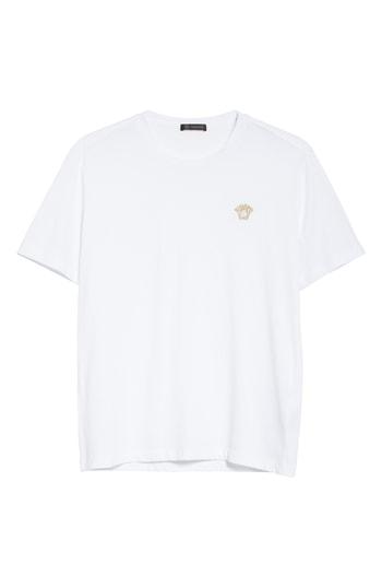 Men's Versace First Line Embroidered Medusa T-shirt, Size - White