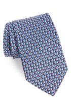 Men's Salvatore Ferragamo Fox Print Silk Tie, Size - Blue