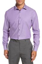 Men's Nordstrom Men's Shop Extra Trim Fit Non-iron Solid Dress Shirt - 34/35 - Purple