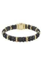 Women's Lagos Gold & Black Caviar Station Bracelet