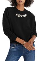 Women's Madewell Reveur Drawstring Sweatshirt, Size - Black