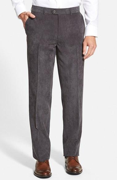 Men's Linea Naturale 'micro Air' Wrinkle Resistant Microfiber Corduroy Pants - Grey