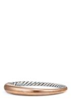 Women's David Yurman Pure Form Mixed Metal Smooth Bracelet With Diamonds, Bronze And Silver, 9.5mm