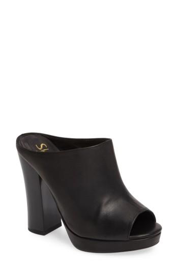 Women's Shellys London Trent Peep-toe Platform Mule Eu - Black
