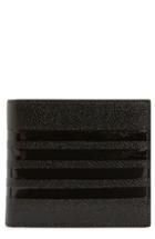 Men's Thom Browne Patent Leather Bifold Wallet - Black