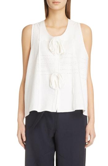 Women's Jw Anderson Oversized Ribbon Tank - White