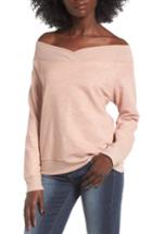 Women's Socialite Off The Shoulder Sweatshirt - Pink