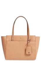 Tory Burch Small Parker Leather Tote - Beige