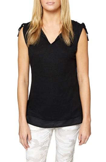 Women's Sanctuary Nora Tiered Hem Top - Black